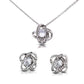 Wife 13th Wedding Anniversary Love Knot Necklace Earring Set-[Heartfelt Family Gift]