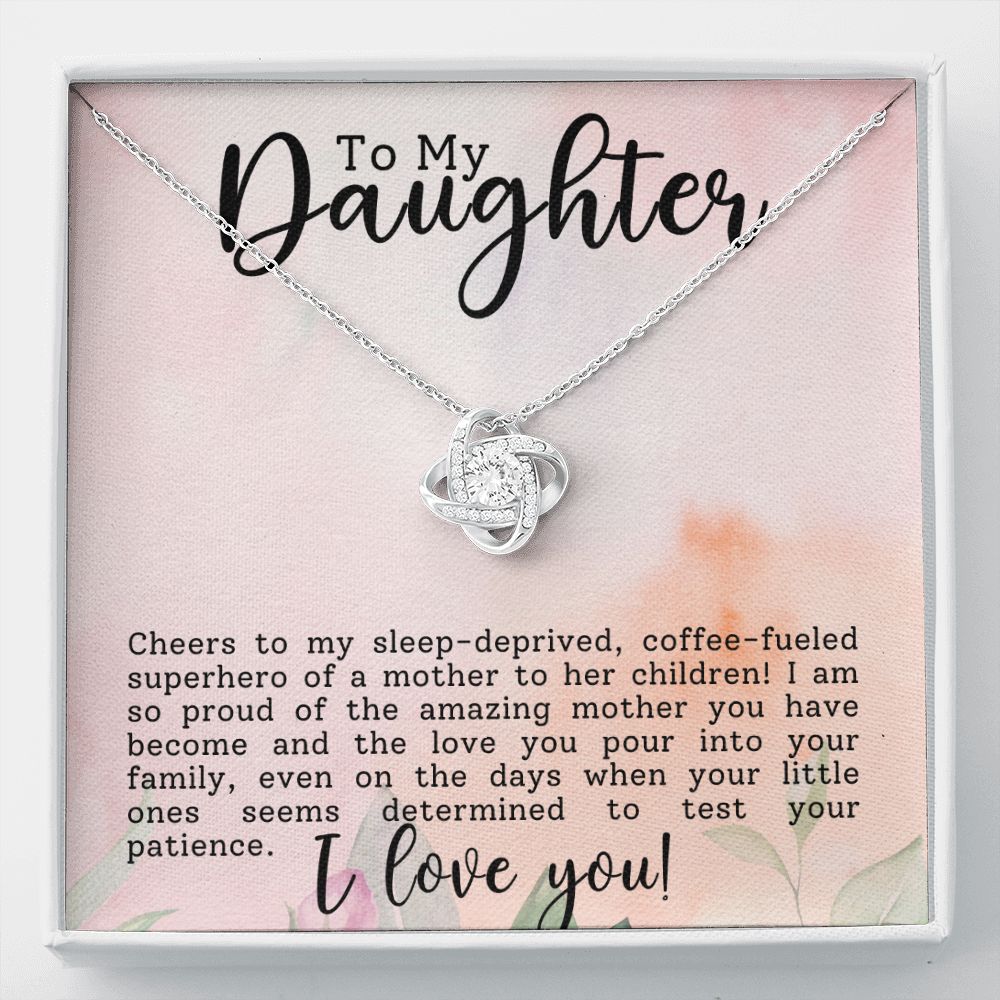 To My Superhero Daughter Love Knot Necklace-[Heartfelt Family Gift]