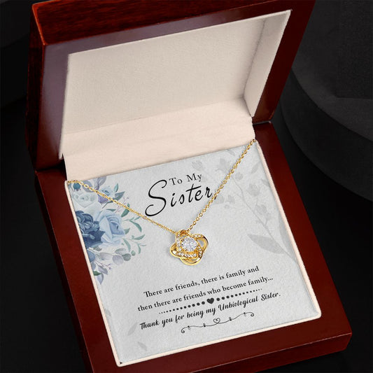 Unbiological Sister - Friends Who Become Family - Knot Necklace-[Heartfelt Family Gift]