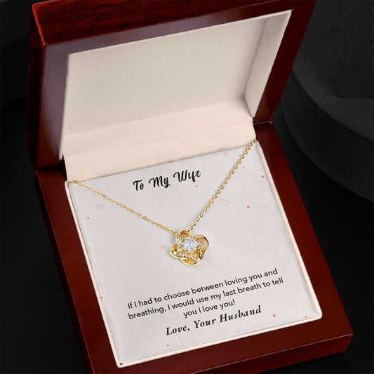 Last Breathe Knot Necklace for Wife Elegant Jewelry Piece-[Heartfelt Family Gift]