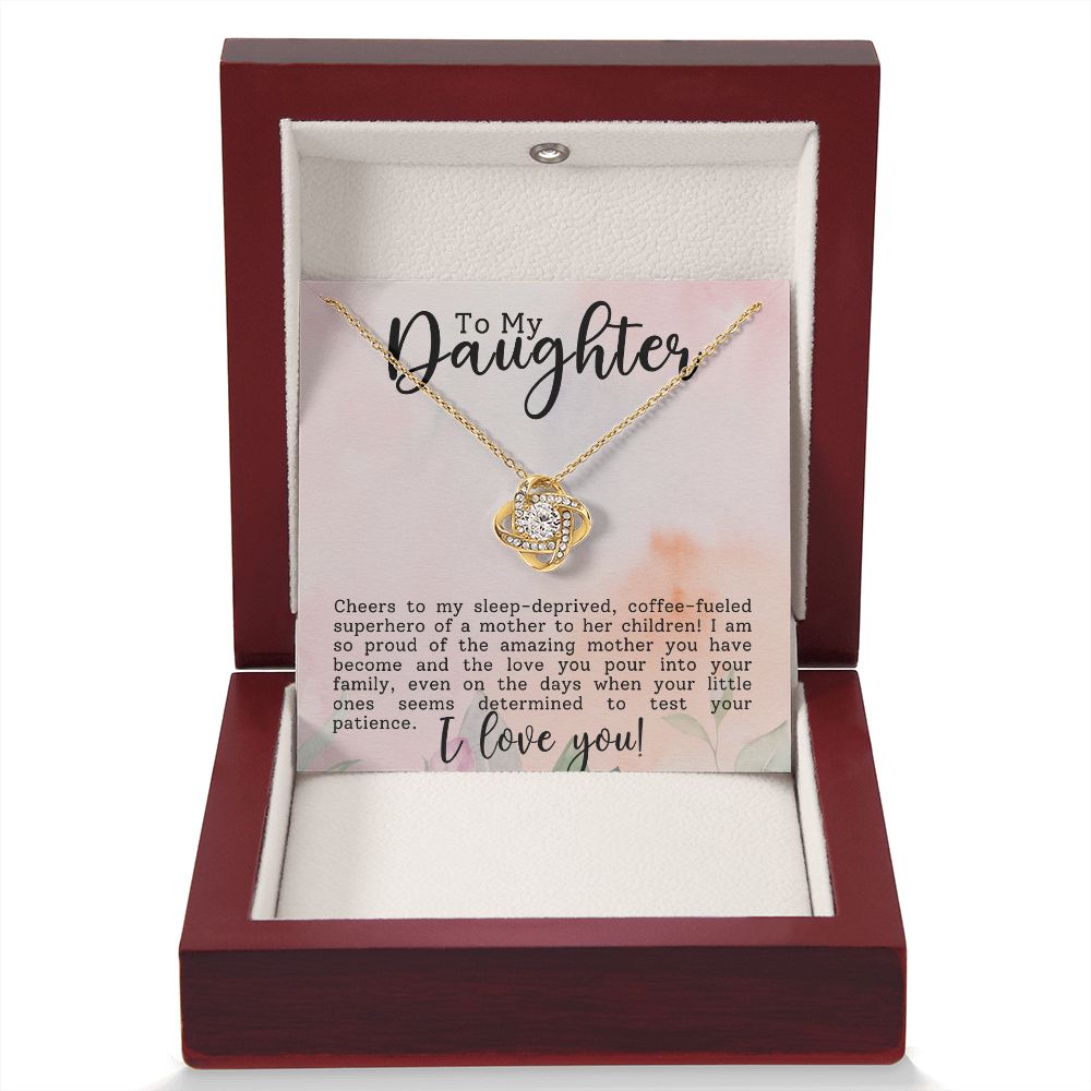 To My Superhero Daughter Love Knot Necklace-[Heartfelt Family Gift]