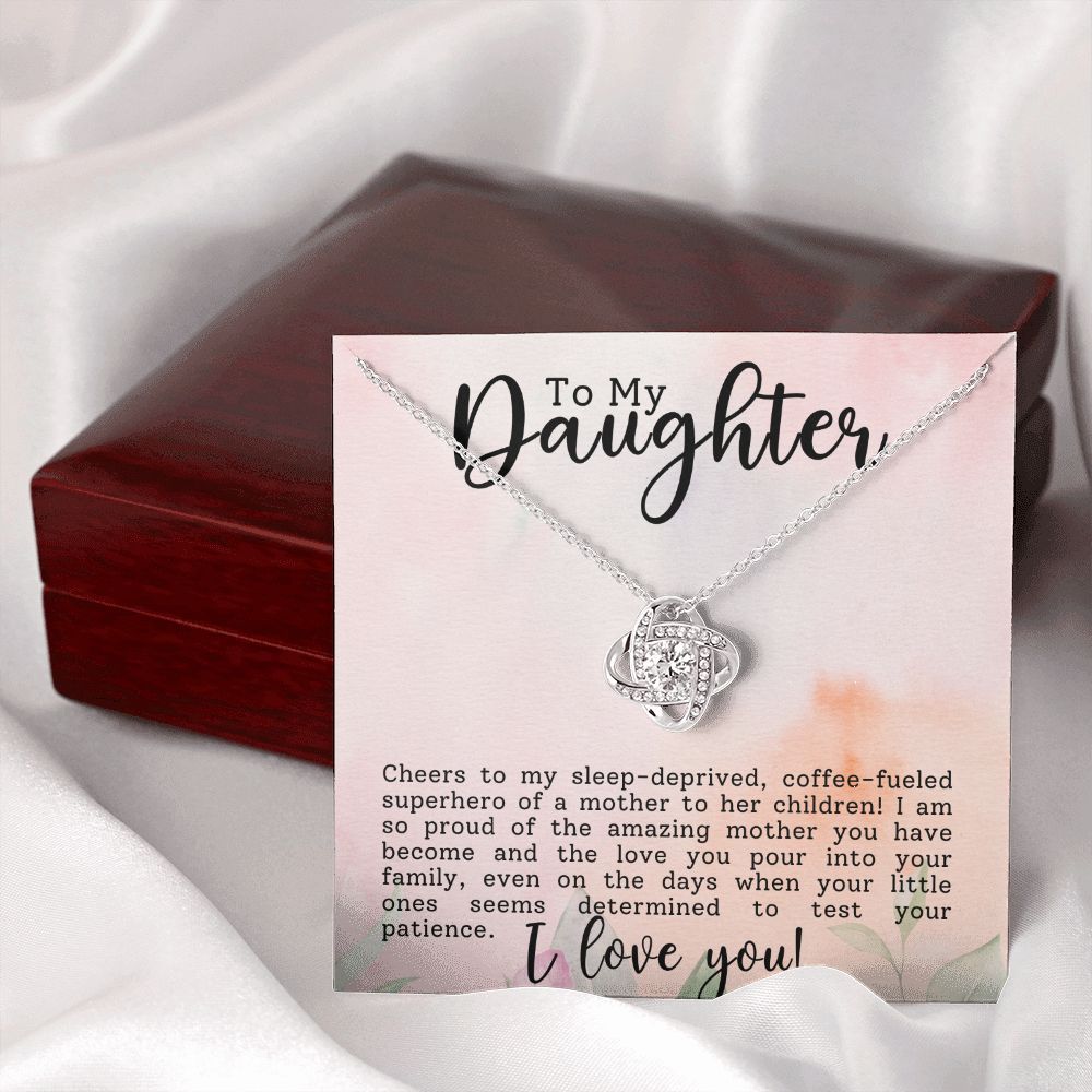 To My Superhero Daughter Love Knot Necklace-[Heartfelt Family Gift]