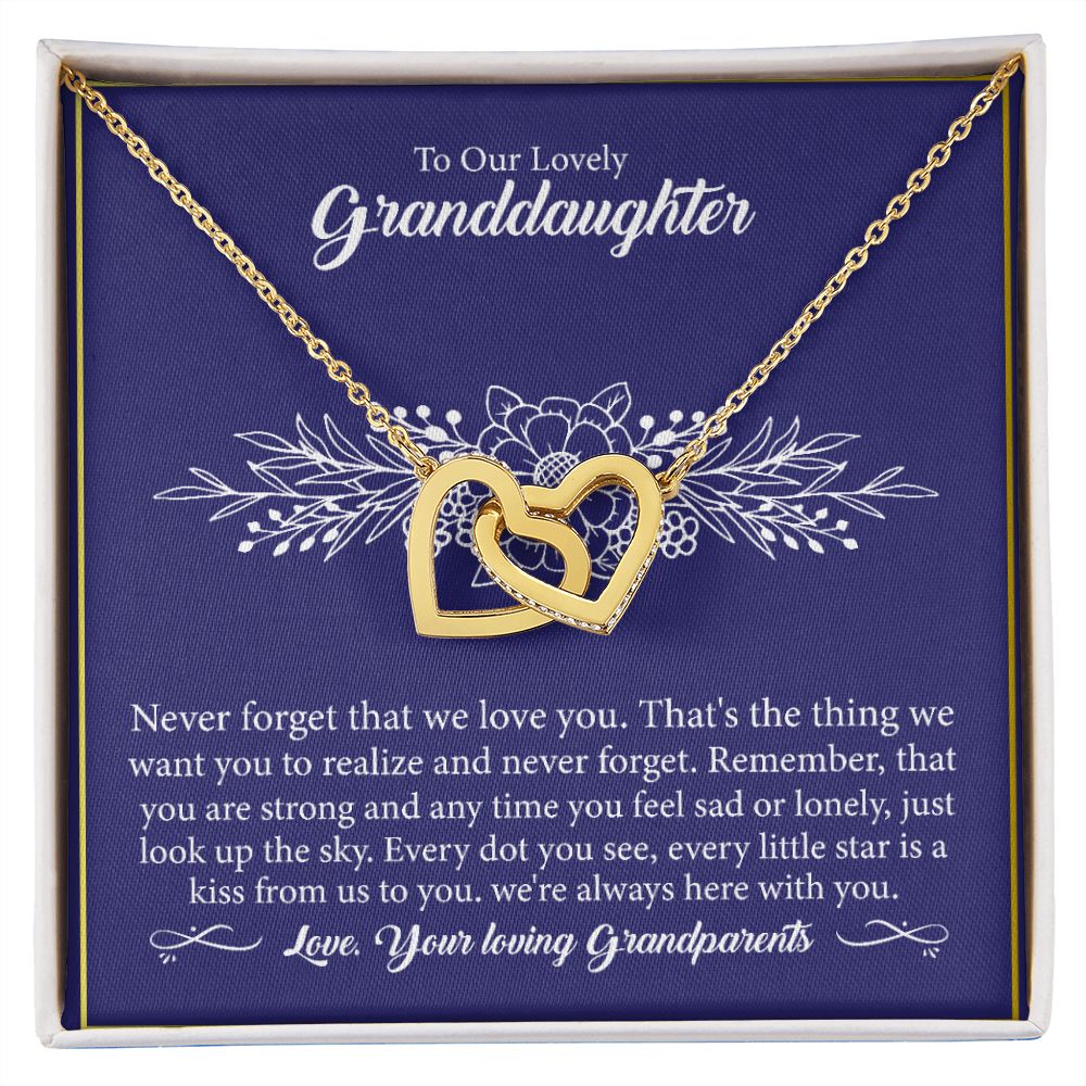 To Our Lovely Granddaughter - Interlocking Hearts Necklace-[Heartfelt Family Gift]