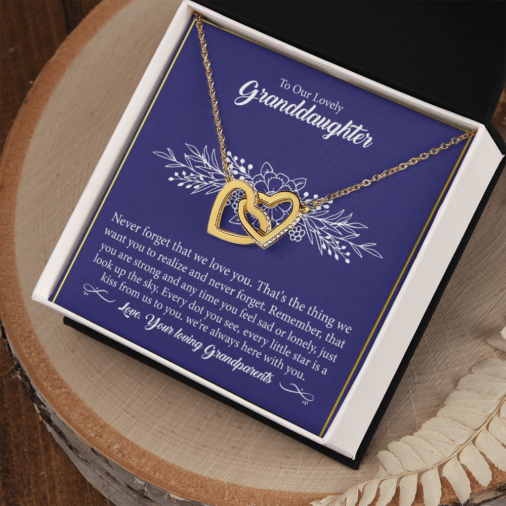 To Our Lovely Granddaughter - Interlocking Hearts Necklace-[Heartfelt Family Gift]