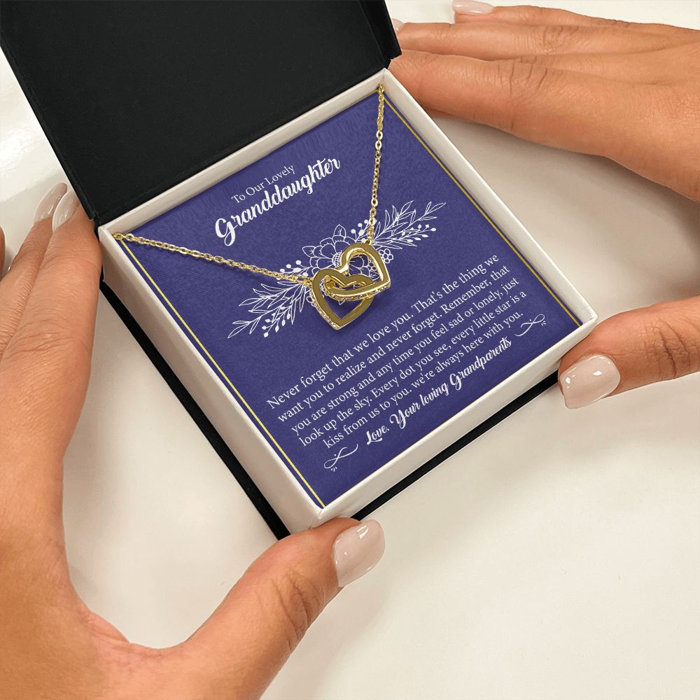 To Our Lovely Granddaughter - Interlocking Hearts Necklace-[Heartfelt Family Gift]