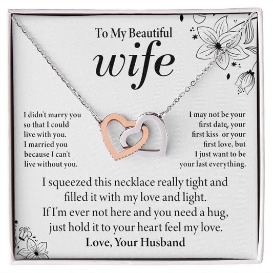 To My Wife - Love and Light - Interlocking Hearts Necklace-[Heartfelt Family Gift]
