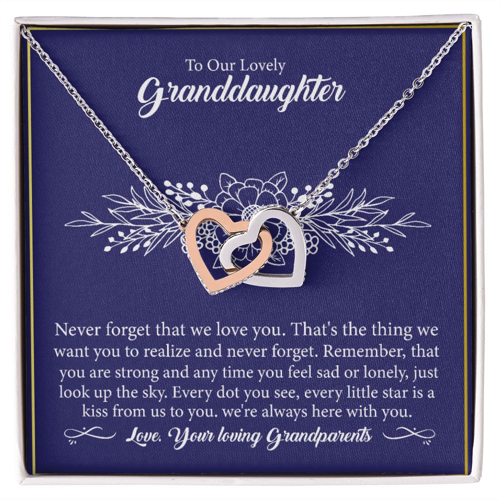 To Our Lovely Granddaughter - Interlocking Hearts Necklace-[Heartfelt Family Gift]