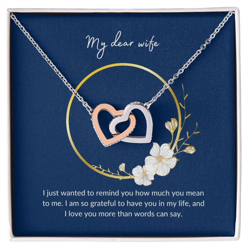 Interlocking Hearts Necklace - Express Your Love for Your Wife - Perfect Gift-[Heartfelt Family Gift]
