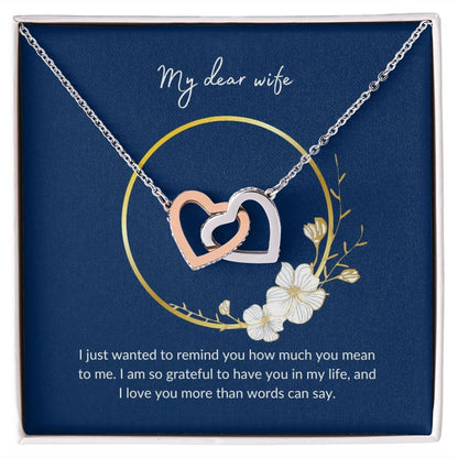 Interlocking Hearts Necklace - Express Your Love for Your Wife - Perfect Gift-[Heartfelt Family Gift]
