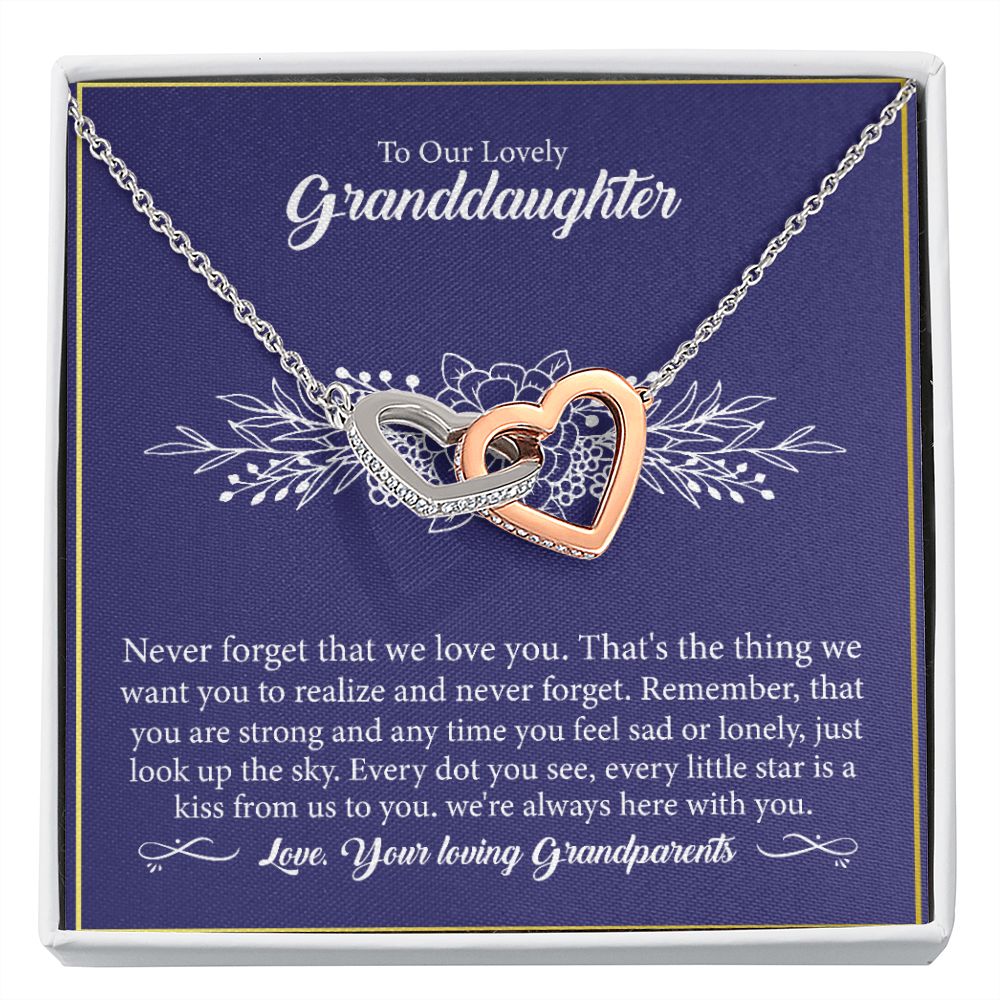 To Our Lovely Granddaughter - Interlocking Hearts Necklace-[Heartfelt Family Gift]