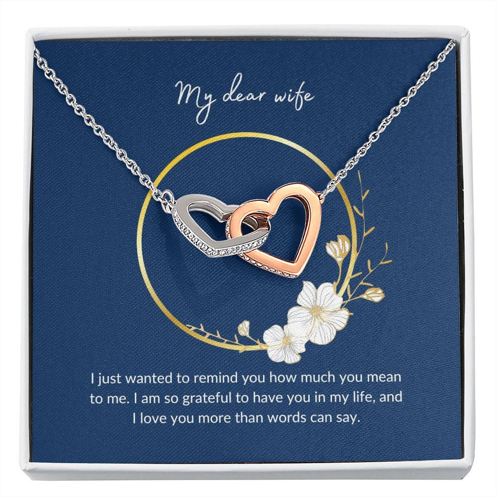 Interlocking Hearts Necklace - Express Your Love for Your Wife - Perfect Gift-[Heartfelt Family Gift]