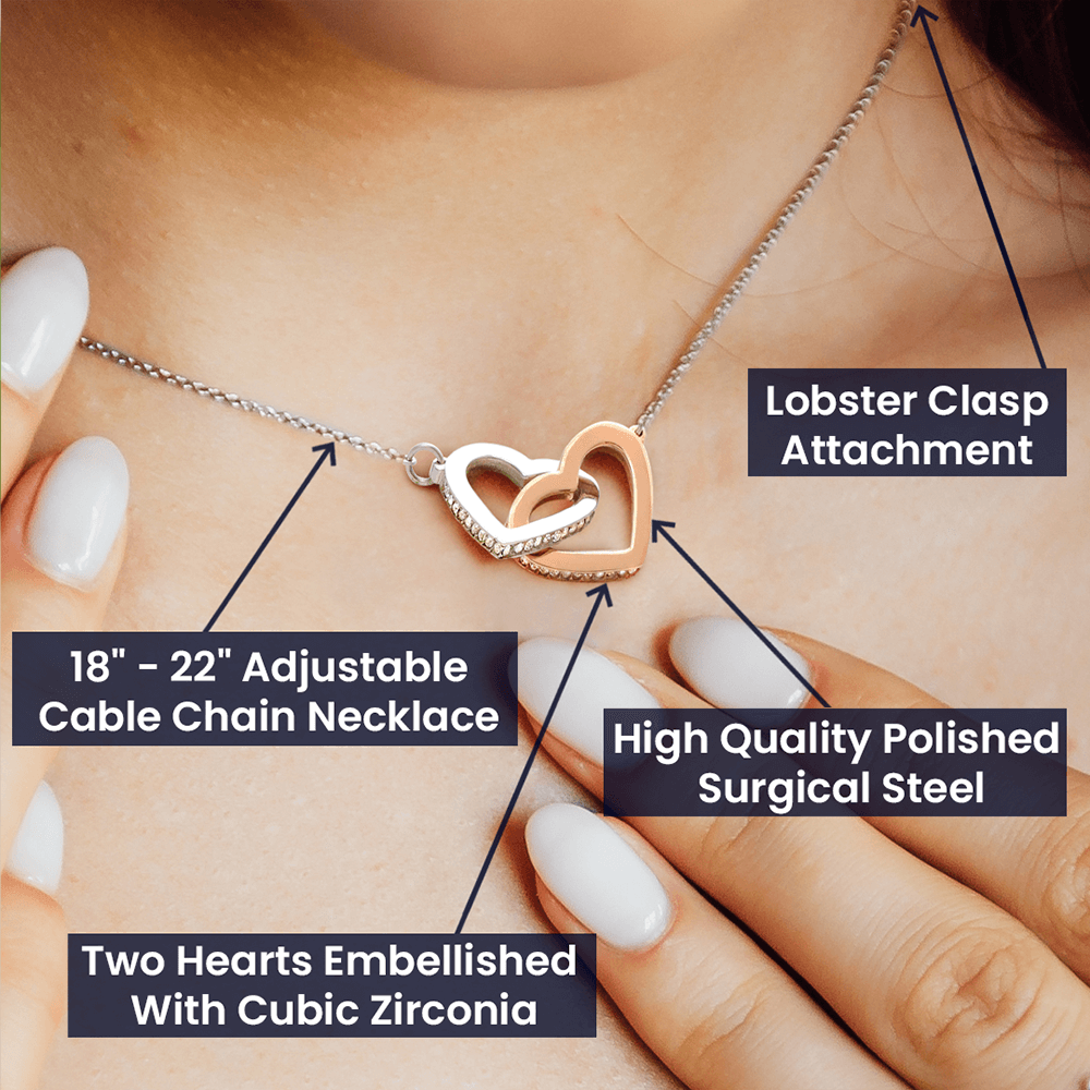 To Our Lovely Granddaughter - Interlocking Hearts Necklace-[Heartfelt Family Gift]