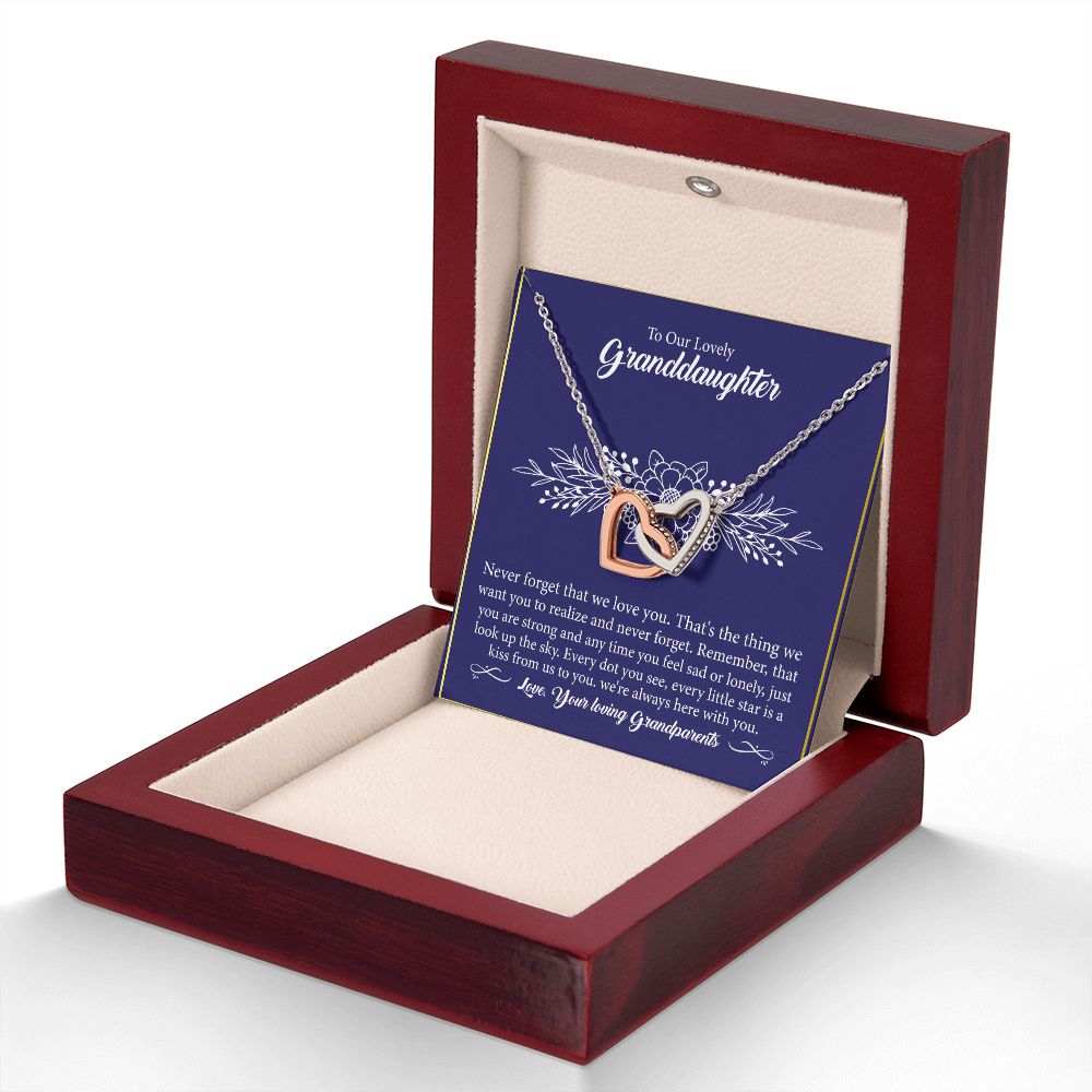 To Our Lovely Granddaughter - Interlocking Hearts Necklace-[Heartfelt Family Gift]