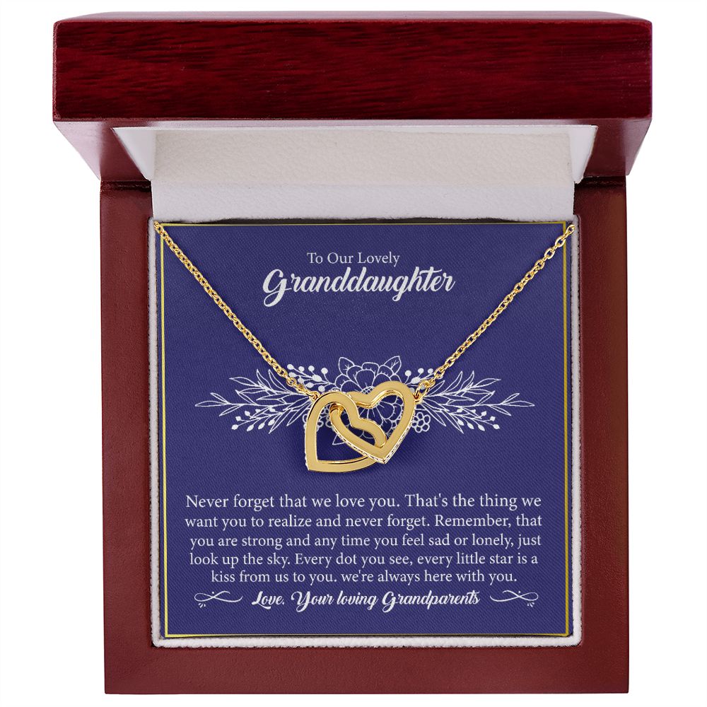 To Our Lovely Granddaughter - Interlocking Hearts Necklace-[Heartfelt Family Gift]