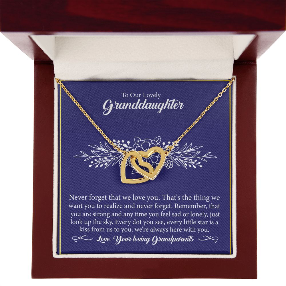 To Our Lovely Granddaughter - Interlocking Hearts Necklace-[Heartfelt Family Gift]