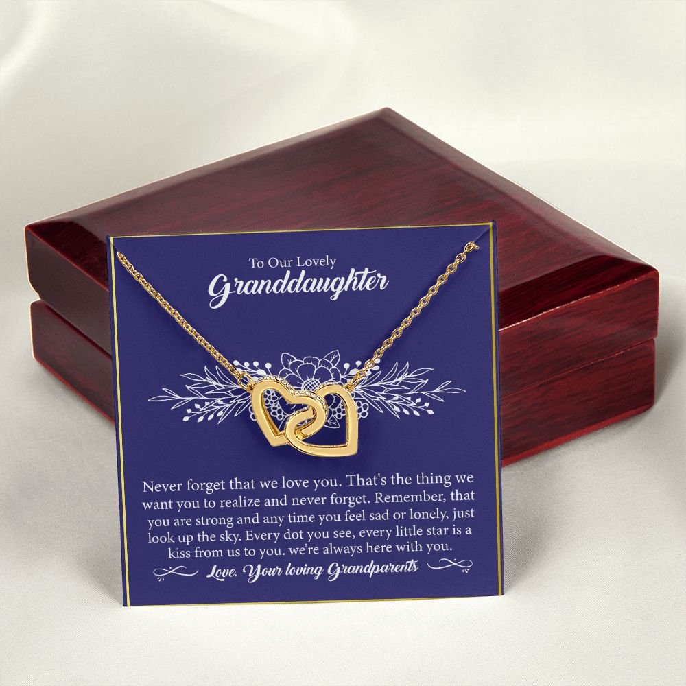 To Our Lovely Granddaughter - Interlocking Hearts Necklace-[Heartfelt Family Gift]