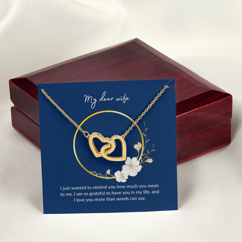 Interlocking Hearts Necklace - Express Your Love for Your Wife - Perfect Gift-[Heartfelt Family Gift]