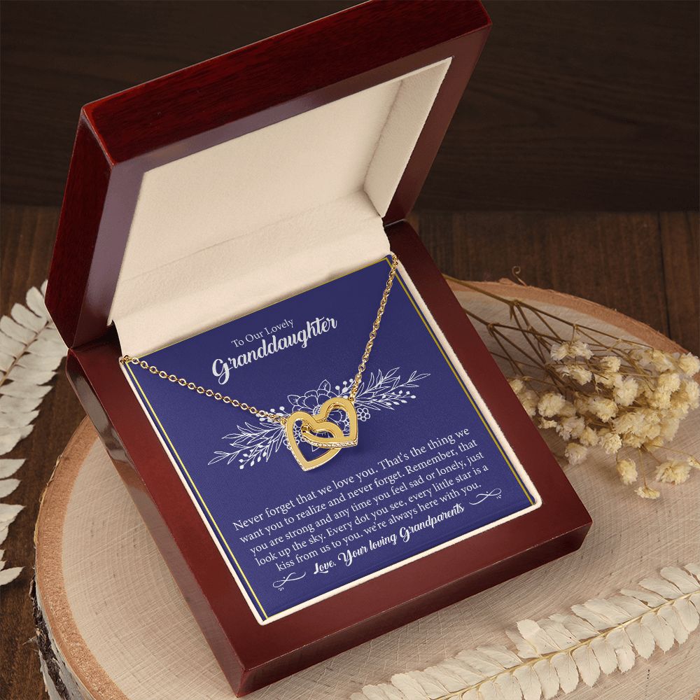 To Our Lovely Granddaughter - Interlocking Hearts Necklace-[Heartfelt Family Gift]