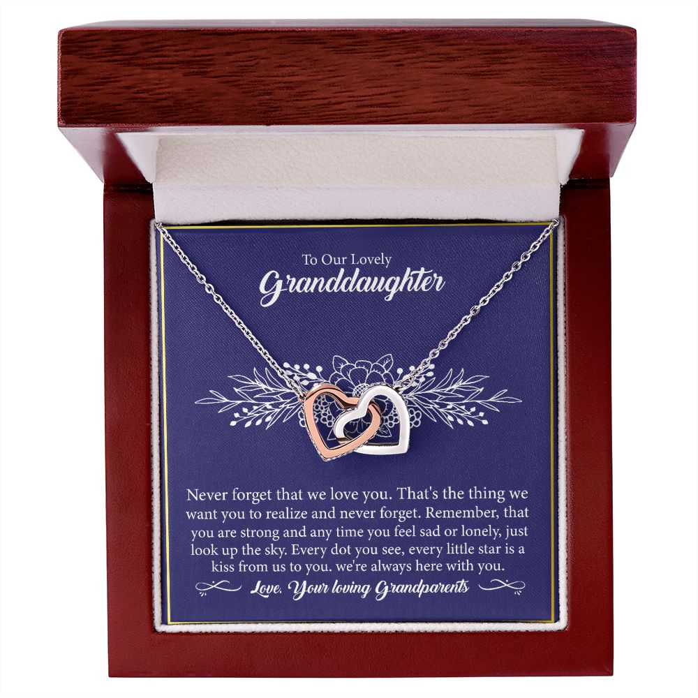 To Our Lovely Granddaughter - Interlocking Hearts Necklace-[Heartfelt Family Gift]