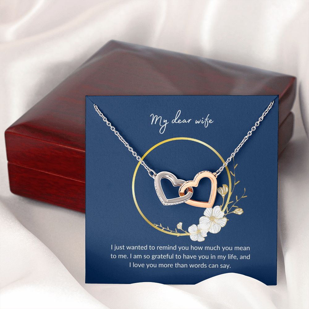Interlocking Hearts Necklace - Express Your Love for Your Wife - Perfect Gift-[Heartfelt Family Gift]