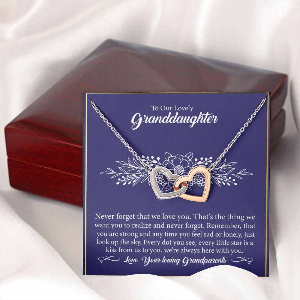 To Our Lovely Granddaughter - Interlocking Hearts Necklace-[Heartfelt Family Gift]