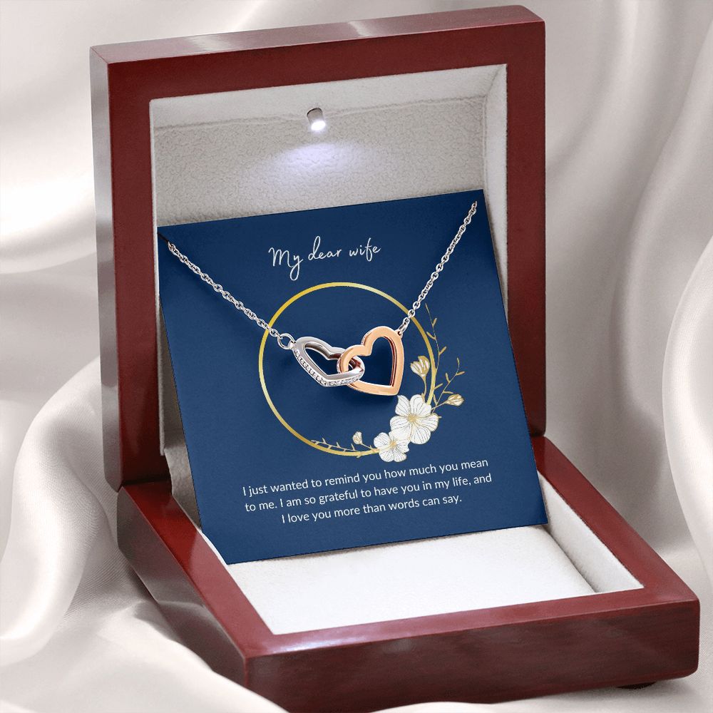Interlocking Hearts Necklace - Express Your Love for Your Wife - Perfect Gift-[Heartfelt Family Gift]