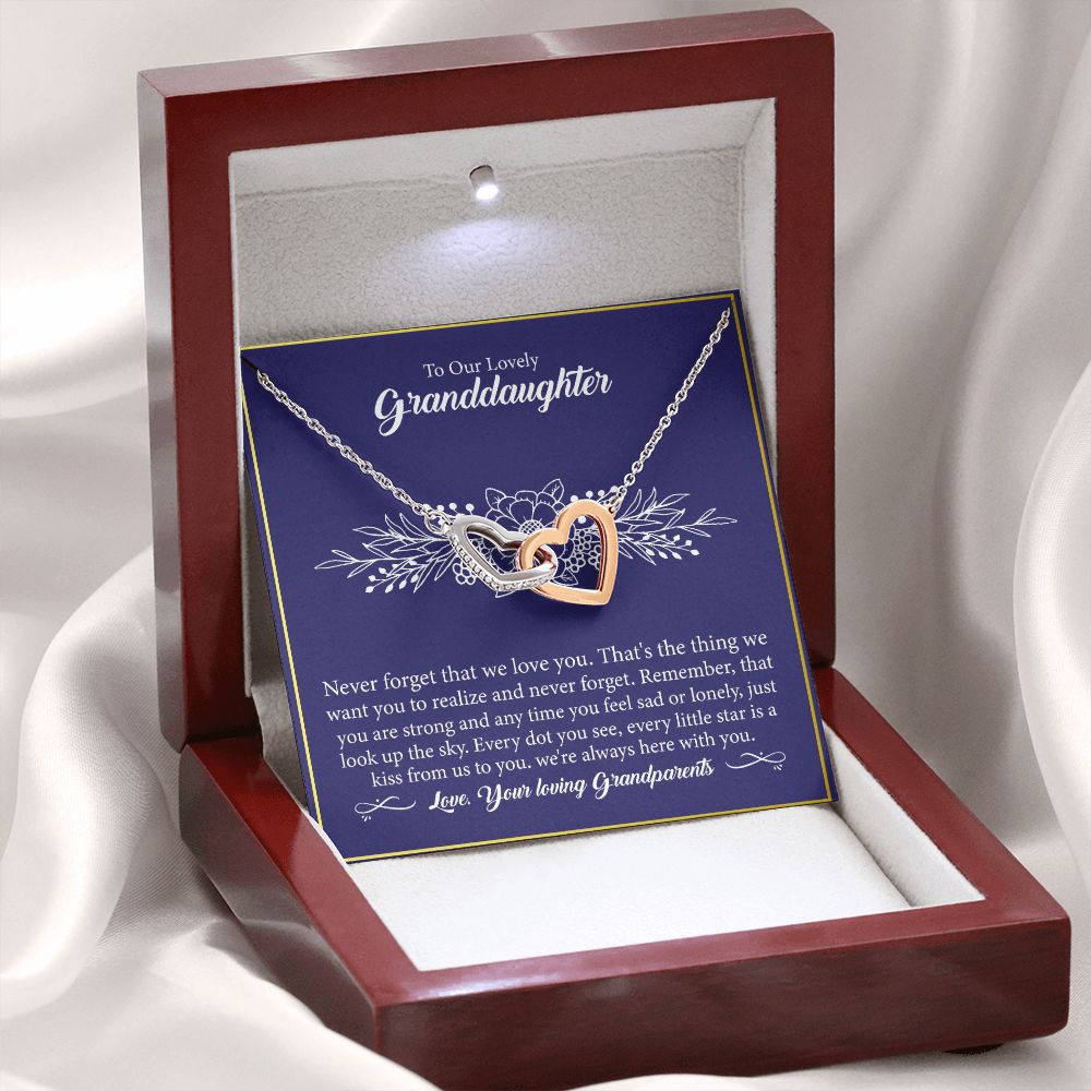 To Our Lovely Granddaughter - Interlocking Hearts Necklace-[Heartfelt Family Gift]
