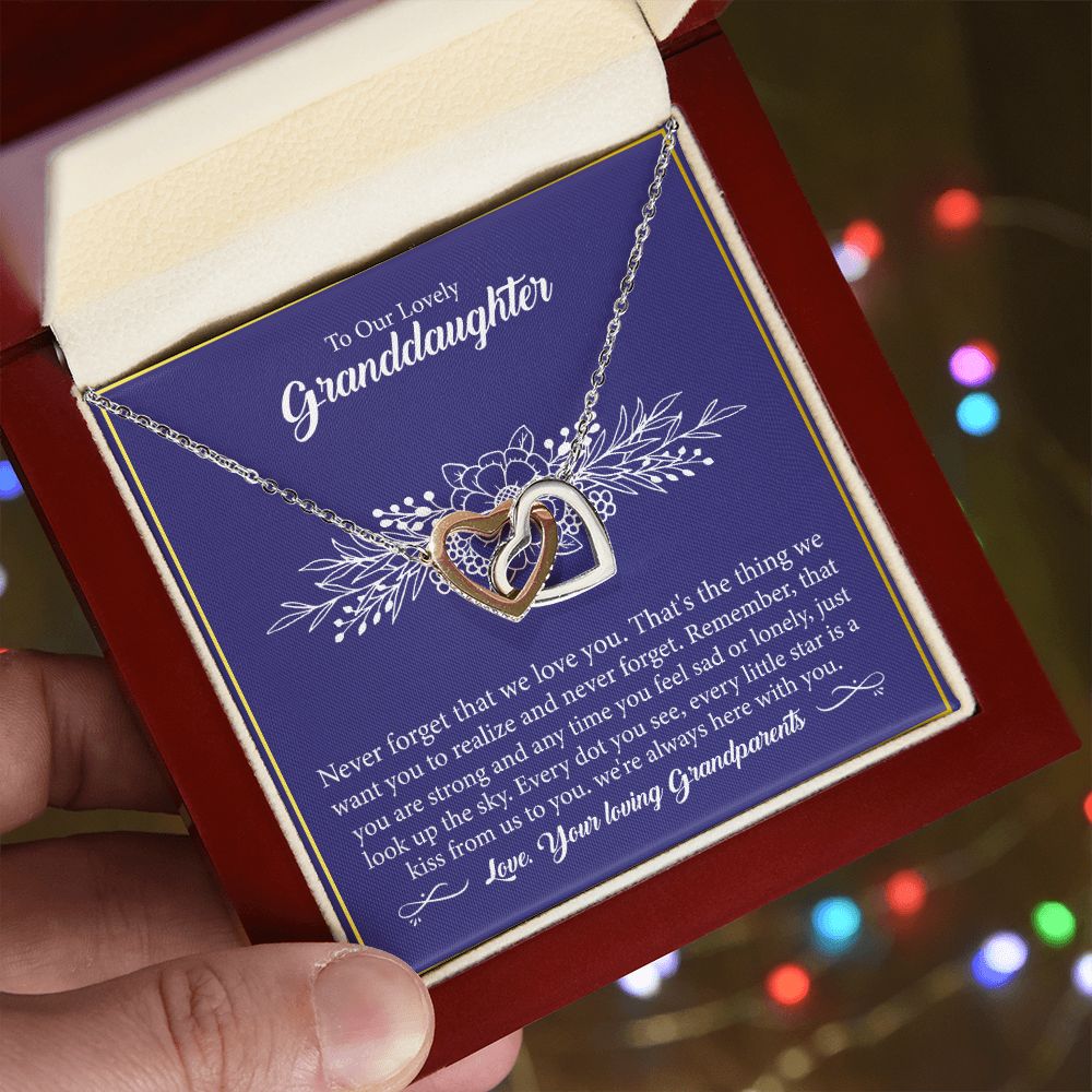 To Our Lovely Granddaughter - Interlocking Hearts Necklace-[Heartfelt Family Gift]