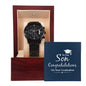 To Our Son Graudation - Black Chronograph Watch - Lighted Gift Box-[Heartfelt Family Gift]