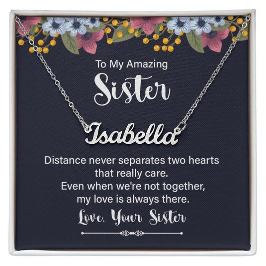 To My Amazing Sister - Personalized Name Necklace-[Heartfelt Family Gift]
