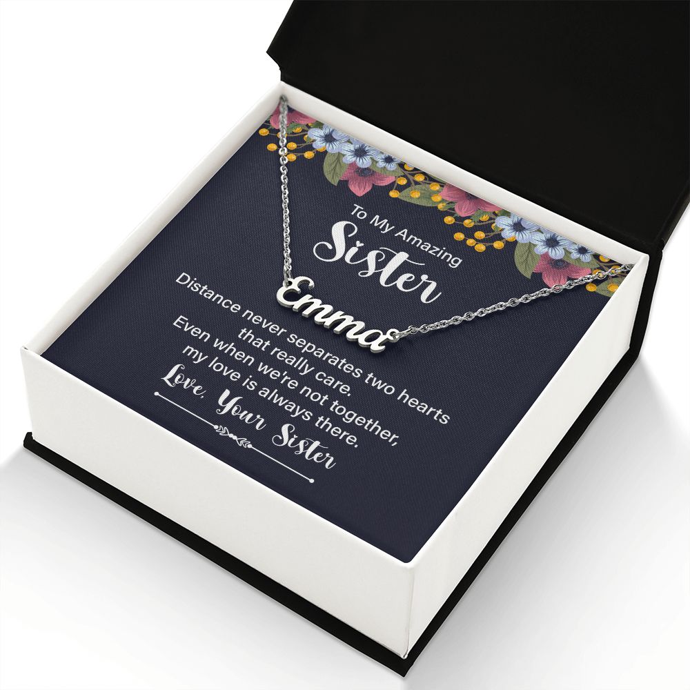 To My Amazing Sister - Personalized Name Necklace-[Heartfelt Family Gift]