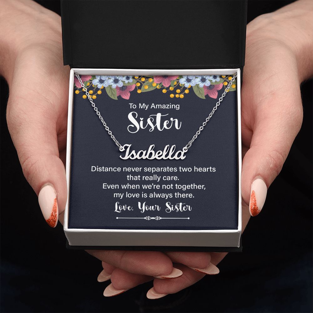 To My Amazing Sister - Personalized Name Necklace-[Heartfelt Family Gift]