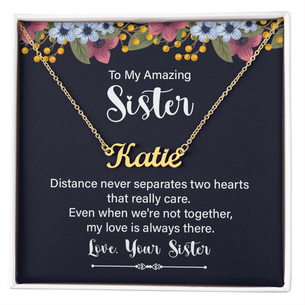 To My Amazing Sister - Personalized Name Necklace-[Heartfelt Family Gift]
