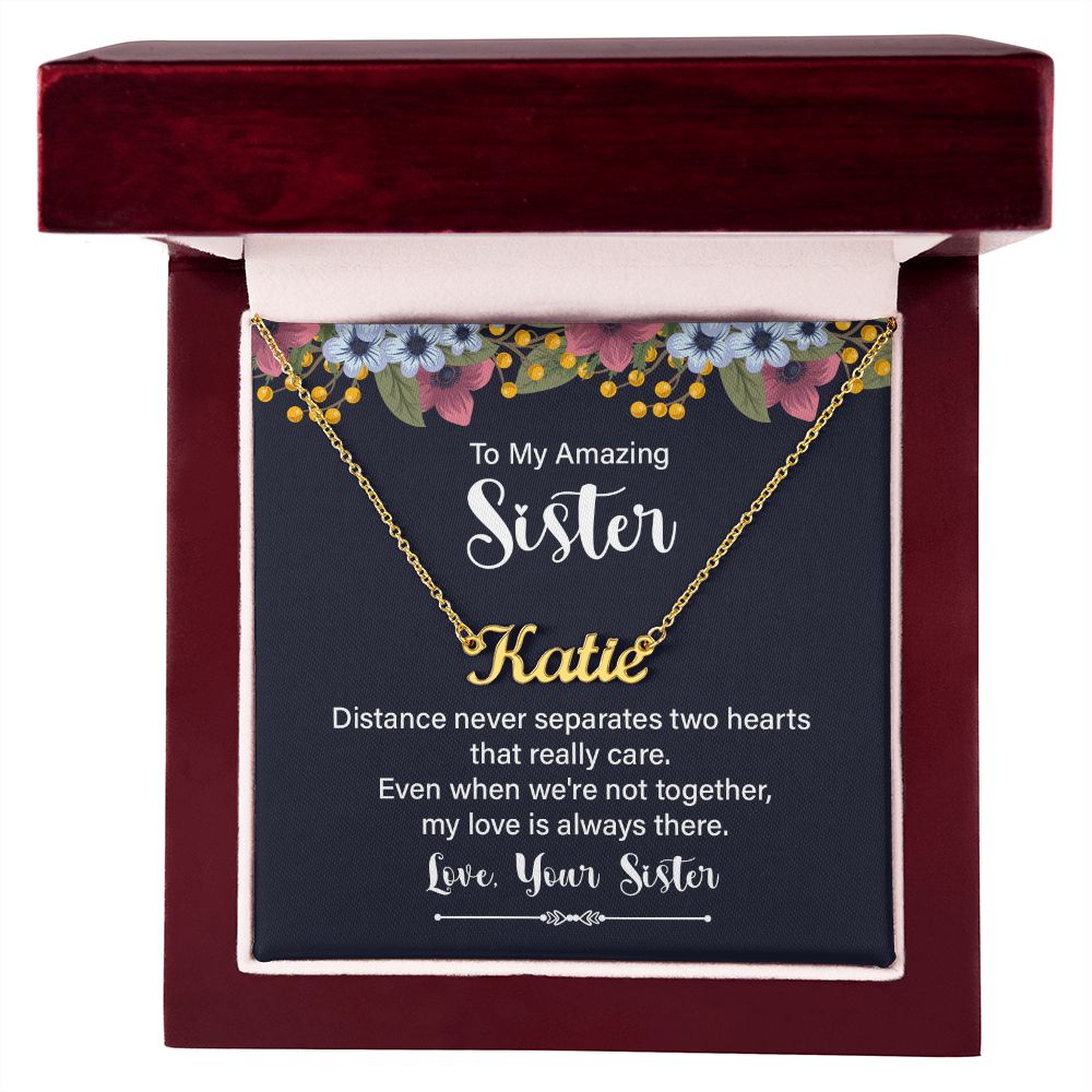 To My Amazing Sister - Personalized Name Necklace-[Heartfelt Family Gift]