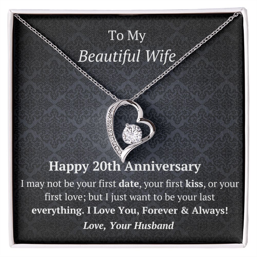 Wife 20th Anniversary - Forever Love Heart Necklace-[Heartfelt Family Gift]