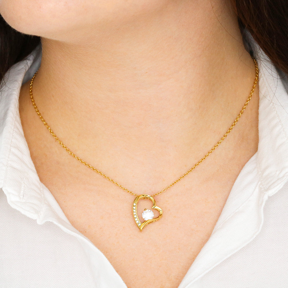 Wife 8th Anniversary - Forever Love Heart Necklace-[Heartfelt Family Gift]