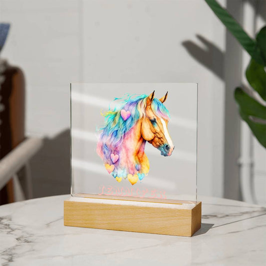 Personalized Horse Acrylic Night Light Light-[Heartfelt Family Gift]