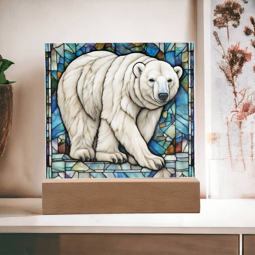 Polar Bear Acrylic LED Plaque-[Heartfelt Family Gift]