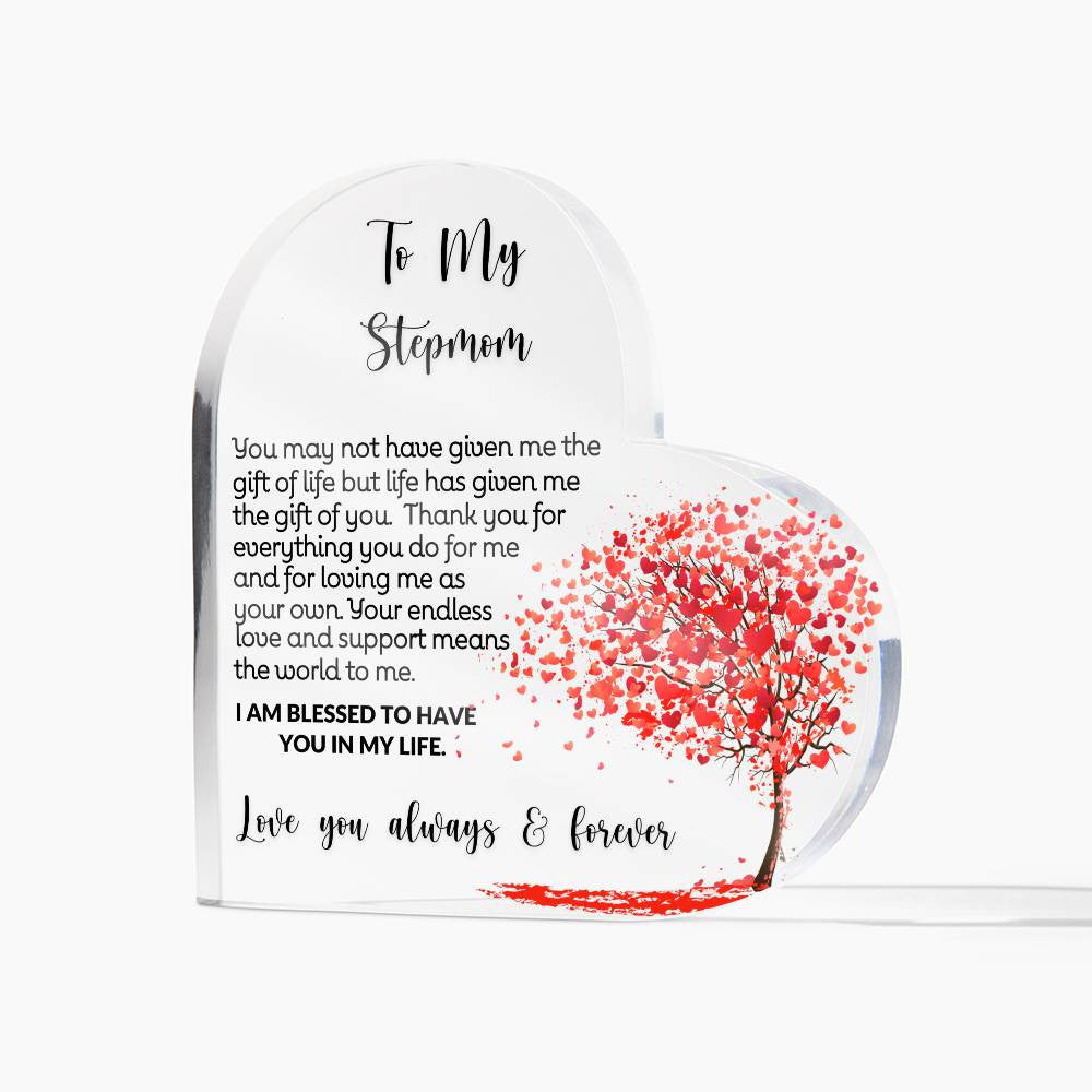 To My Stepmom Acrylic Heart Gift-[Heartfelt Family Gift]