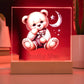 Teddy Bear Night Light, Boys Bedroom Decor, Nursery Room, Babies Room, Childs Nightlight, Babys nitelight, baby shower gift, Lighted Plaque Table Lamp-[Heartfelt Family Gift]