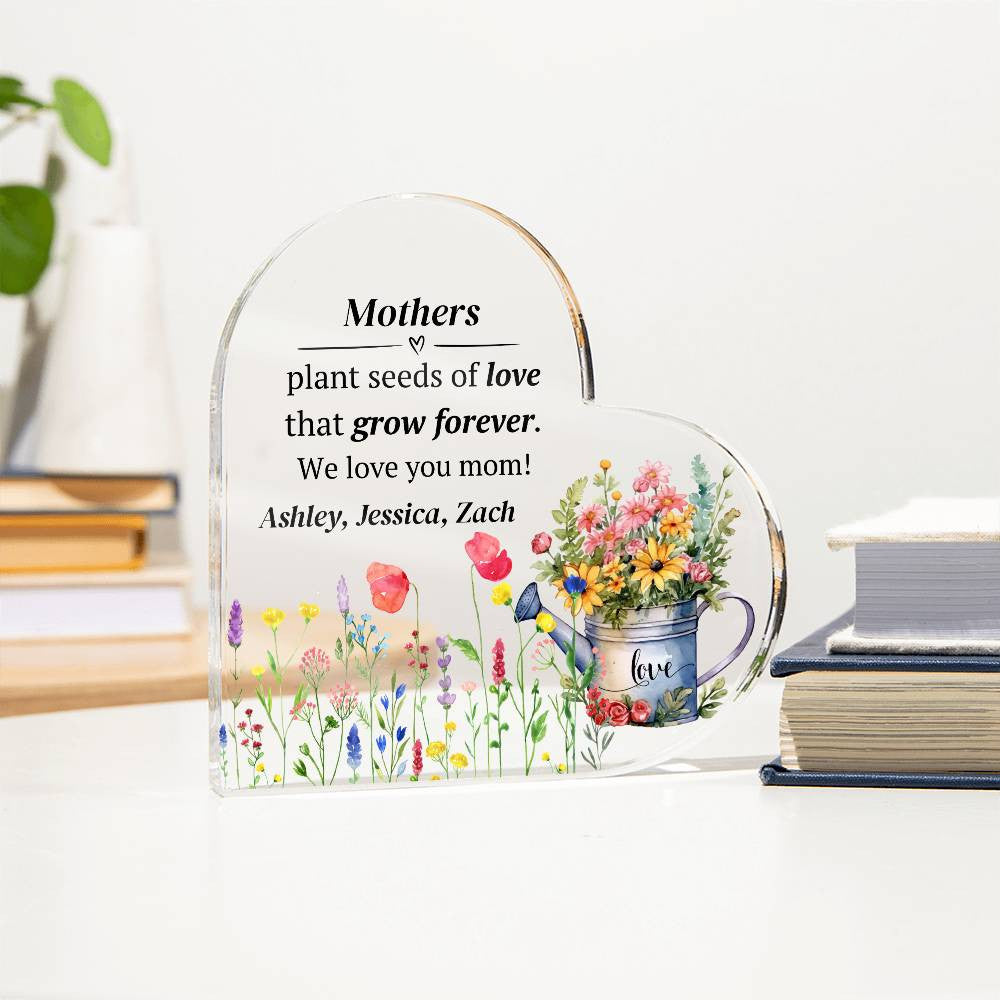 Mother Acrylic Heart Plaque Gift for Mom-[Heartfelt Family Gift]