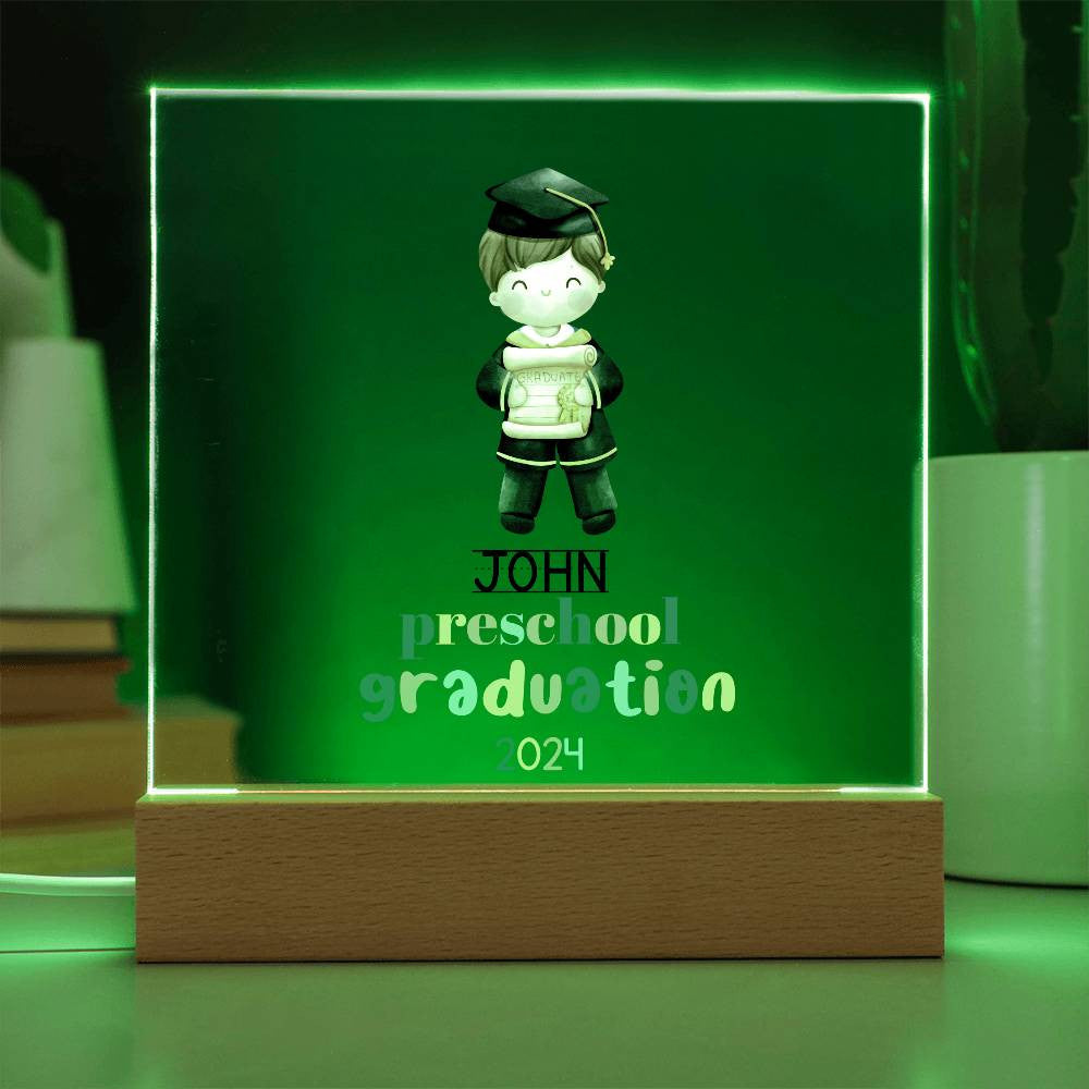Personalized Preschool Graduation LED Plaque Gift-[Heartfelt Family Gift]