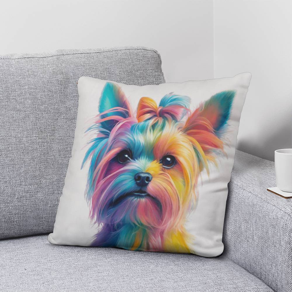 Watercolor Yorkie Throw Pillow in 5 sizes-[Heartfelt Family Gift]