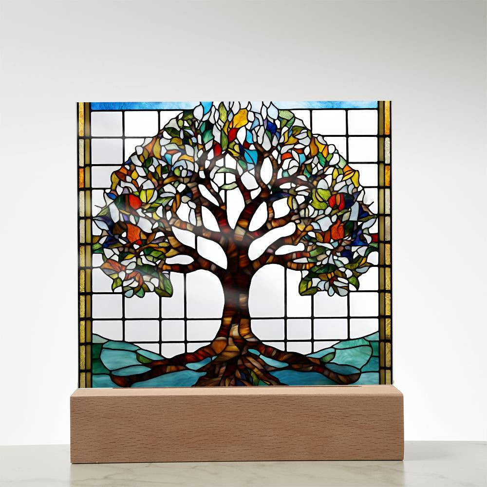 Tree of Life LED Plaque - Spiritual Home Decor Sacred Celtic  Christian Art Gift for Him or Her Born Again-[Heartfelt Family Gift]