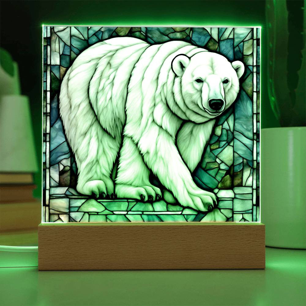Polar Bear Acrylic LED Plaque-[Heartfelt Family Gift]