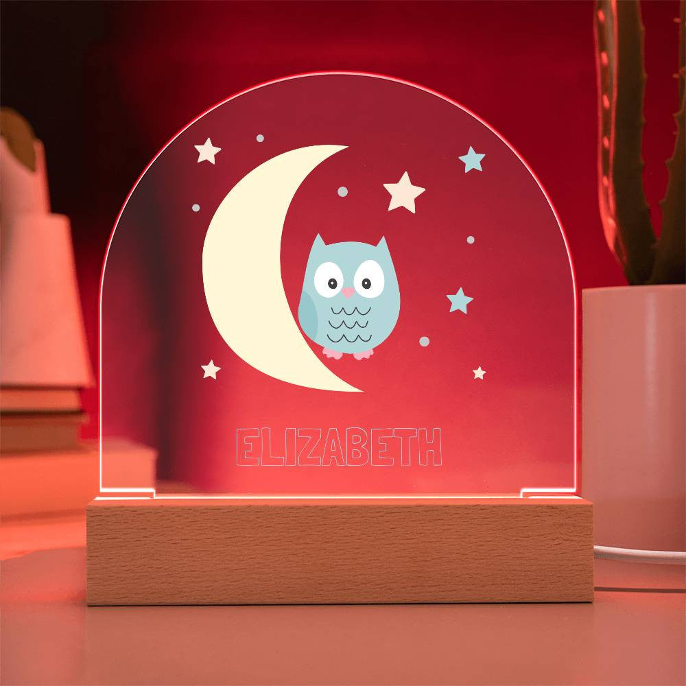 Personalized Owl Night Light for Kids Rooms - Custom Name Nursery Decor  Gift for Children-[Heartfelt Family Gift]