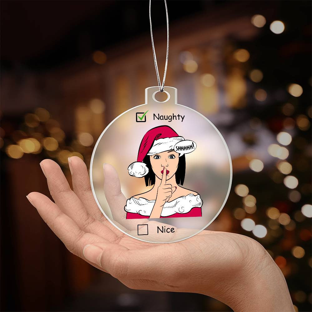 Naughty or Nice Couple Gift - Funny Christmas Ornament for Husband Acrylic Tree Decoration-[Heartfelt Family Gift]