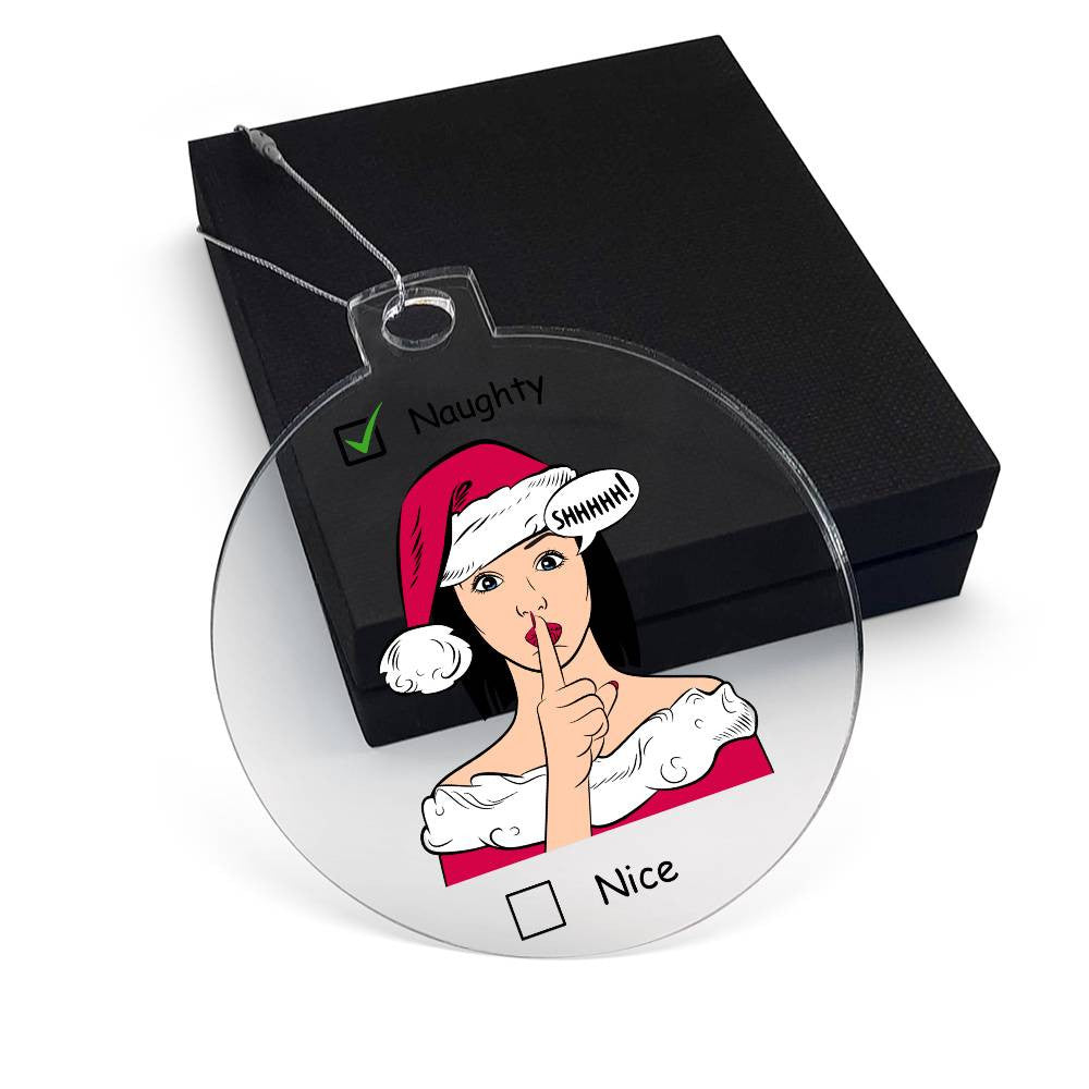 Naughty or Nice Couple Gift - Funny Christmas Ornament for Husband Acrylic Tree Decoration-[Heartfelt Family Gift]