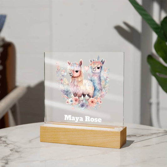 Llama Nightlight,  Baby Llama Kids Room Decor,  Llama Baby Gift,  Nursery Decor, Baby Shower Gift, Girls Bedroom Art, Alpaca , Girls Birthday Gift Idea-[Heartfelt Family Gift]