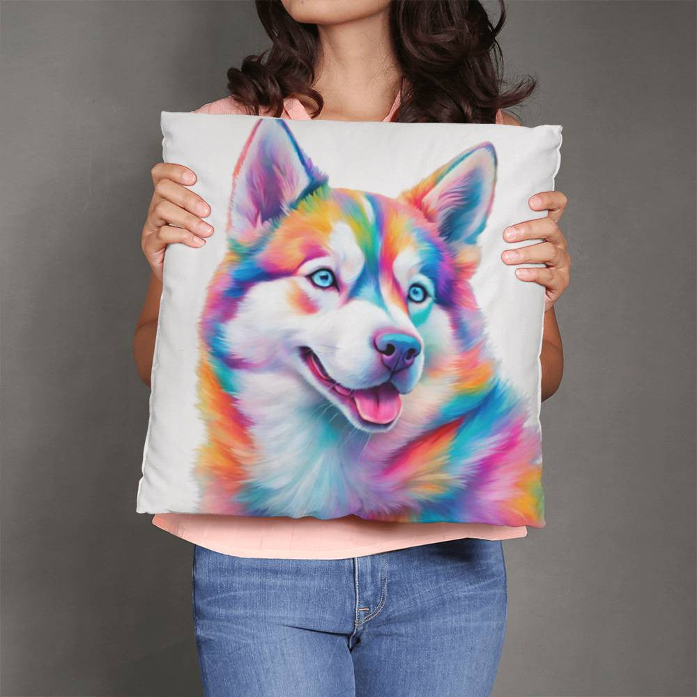 Pastel Husky Dog Classic Pillow in 5 Sizes-[Heartfelt Family Gift]